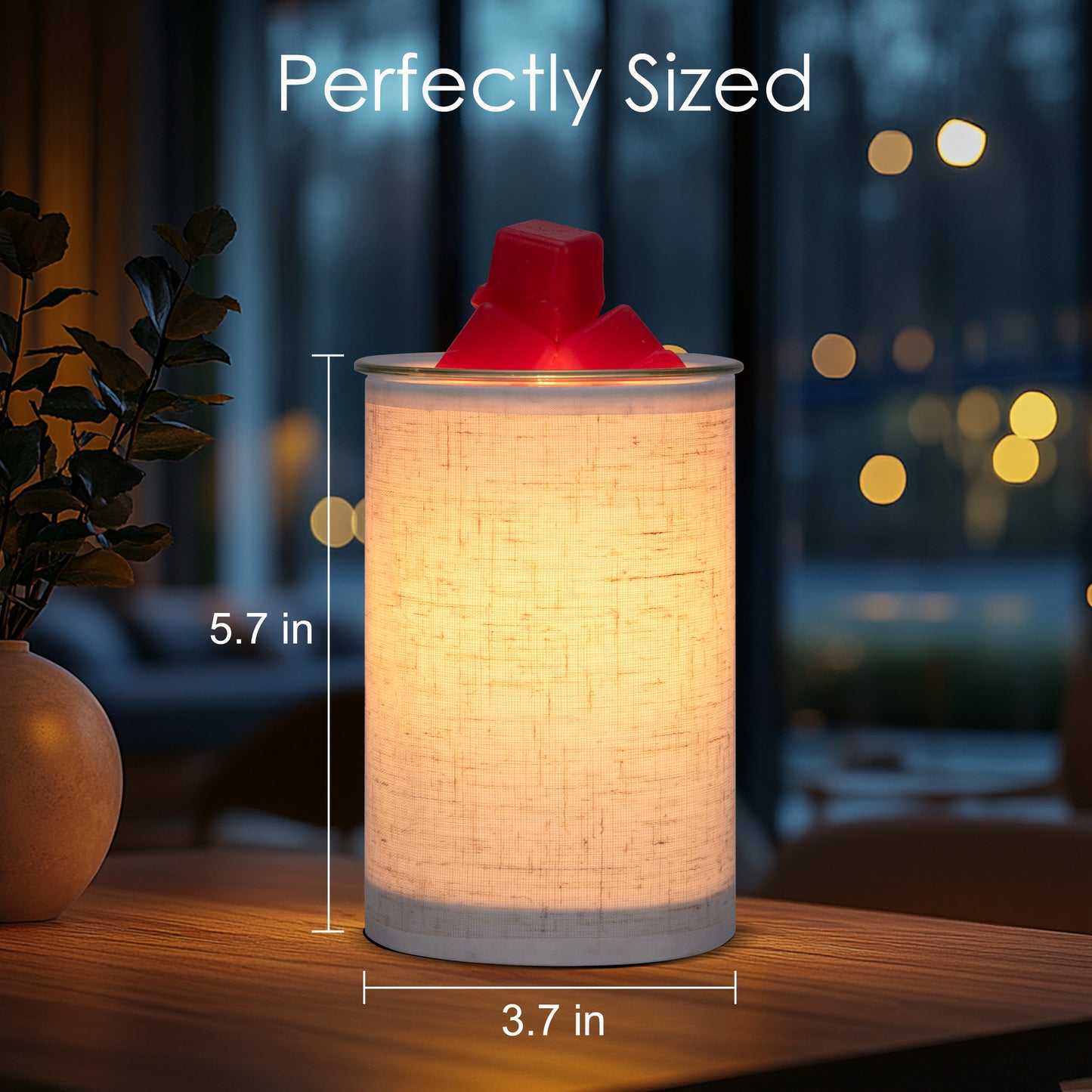 Wax Melt Warmer,Minimalist Night light With Round Flaxen Fabric Shade Wax Warmer,Electric Wax Warmer,Wax Warmer for Scented Wax,Wax Melter Burner Fragrance Warmer for Home Office Gifts & Decor