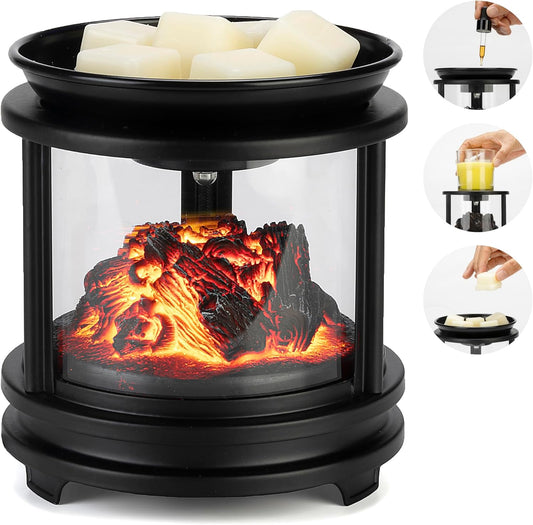 Wax Melt Warmer,Campfire Wax Warmer,3-in-1 Oil Burner Electric Candle Wax Warmer,Wax Warmer for Scented Wax,Wax Melter Burner Fragrance Warmer for Home Office Gifts & Decor(Breather Lights)