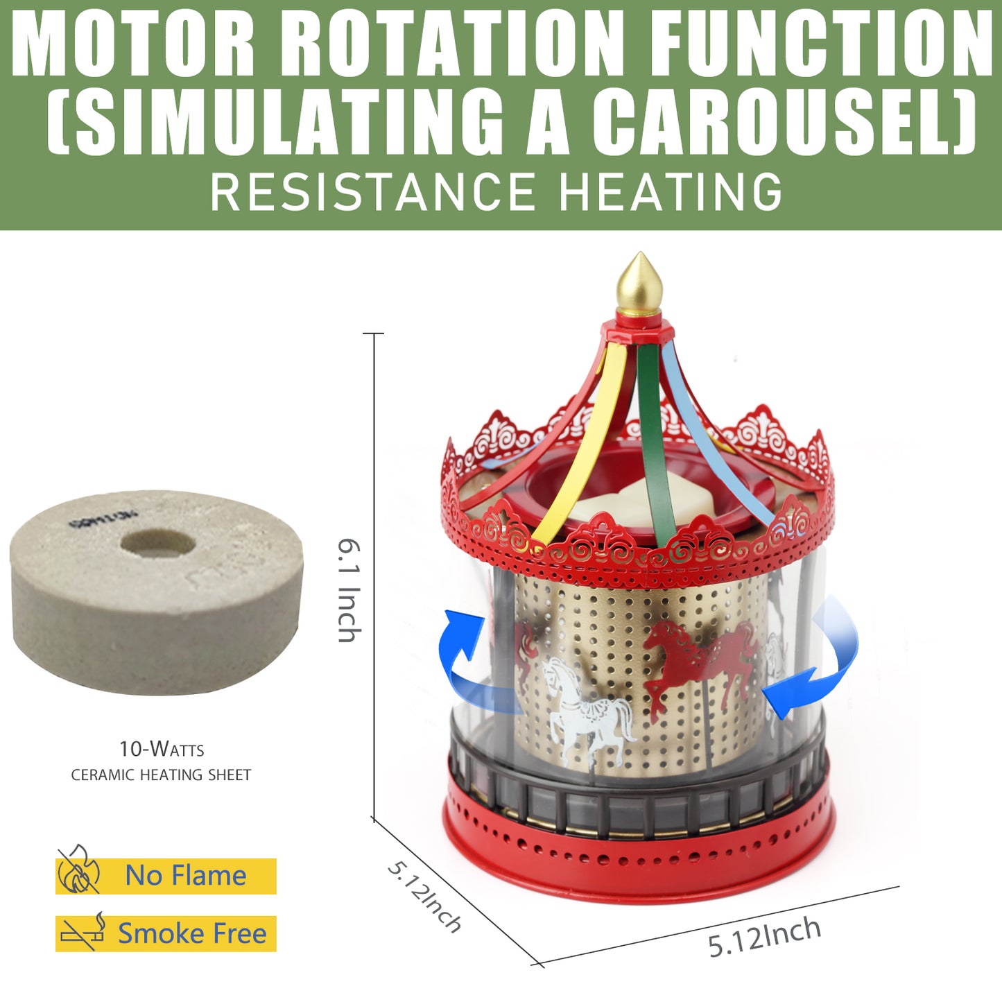 YSONG NAFANG Wax Warmer Merry-go-Round Design（Automatic Rotation） Electric Wax Melt Warmer Wax Burner Fragrance Warmer,for Scented Wax Melts,Aromatherapy Ideal Gifts